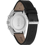 Buy Shop Hugo Boss Skytraveller Chronograph Silver Dial Black Leather Strap Watch for Men - 1514147 USA Online