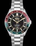 Buy Shop Hugo Boss Runner 3H Black Dial Silver Steel Strap Watch for Men - 1514210 USA Online