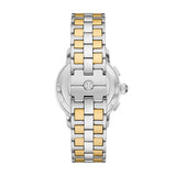 Buy Shop Tory Burch Classic Chronograph White Dial Two Tone Steel Strap Watch for Women - TBW1034 USA Online