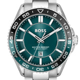 Buy Shop Hugo Boss Runner 3H Green Dial Silver Steel Strap Watch for Men - 1514208 USA Online