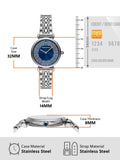Buy Shop Emporio Armani Gianni T-Bar Blue Dial Silver Steel Strap Watch for Women - AR11627 USA Online