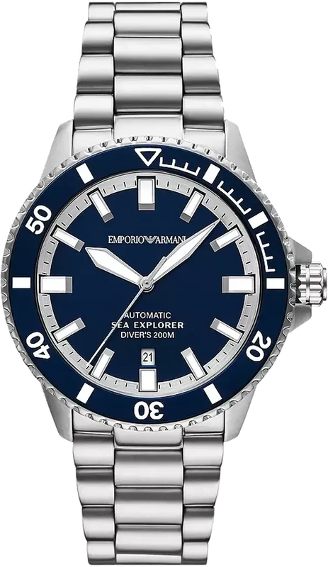 Buy Shop Emporio Armani Sea Explorer Blue Dial Silver Steel Strap Watch for Men - AR60087 USA Online