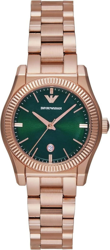 Buy Shop Emporio Armani Federica Analog Green Dial Rose Gold Steel Strap Watch for Women - AR11639 USA Online