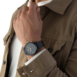 Buy Shop Hugo Boss Trace Chronograph Black Dial Black Leather Strap Watch for Men - 1514003 USA Online