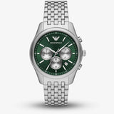 Buy Shop Emporio Armani Antonio Chronograph Green Dial Silver Steel Strap Watch for Men - AR11581 USA Online
