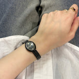 Buy Shop Tory Burch Oval Black Dial Black Steel Strap Watch for Women - TBW6035 USA Online