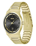 Buy Shop Hugo Boss Candor Black Dial Gold Steel Strap Watch for Men - 1514077 USA Online