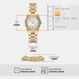 Buy Shop Emporio Armani Federica Mother of Pearl White Dial Gold Steel Strap Watch for Women - AR11657 USA Online