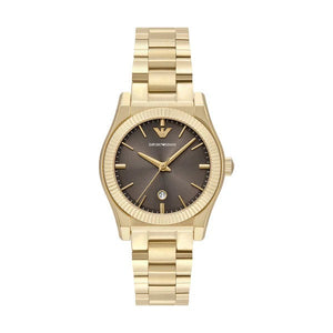Buy Shop Emporio Armani Federica Brown Dial Gold Steel Strap Watch for Women - AR11700 USA Online