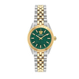 Buy Shop Versace V-Code Analog Green Dial Two Tone Steel Strap Watch for Women - VE8I00424 USA Online