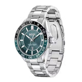 Buy Shop Hugo Boss Runner 3H Green Dial Silver Steel Strap Watch for Men - 1514208 USA Online