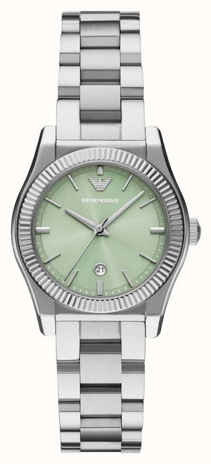 Buy Shop Emporio Armani Federica Mint Green Dial Silver Steel Strap Watch for Women - AR11656 USA Online