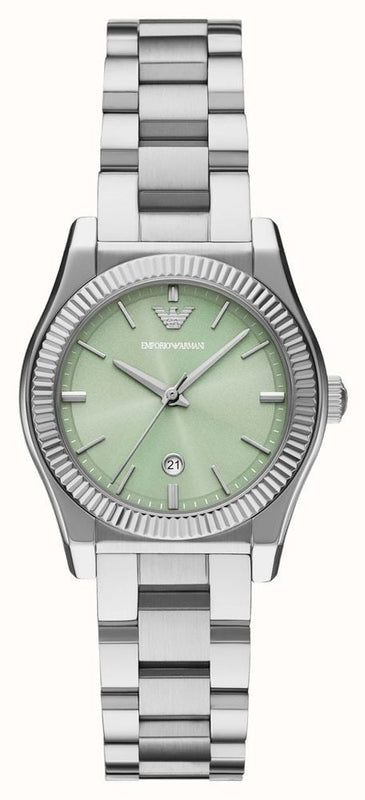 Buy Shop Emporio Armani Federica Mint Green Dial Silver Steel Strap Watch for Women - AR11656 USA Online