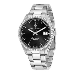 Buy Shop Maserati Competizione Black Dial Silver Steel Strap Watch for Men - R8853100028 USA Online