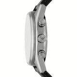 Buy Shop Emporio Armani Racer Chronograph Silver Dial Black Leather Strap Watch for Men - AR11677 USA Online
