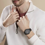 Buy Shop Hugo Boss Trace Chronograph Black Dial Black Leather Strap Watch for Men - 1514003 USA Online