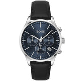 Buy Shop Hugo Boss Avery Chronograph Blue Dial Black Leather Strap Watch for Men - 1514156 USA Online