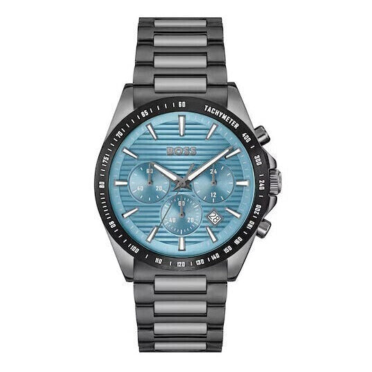 Buy Shop Hugo Boss Strike Chronograph Blue Dial Black Steel Strap Watch for Men - 1514242 USA Online