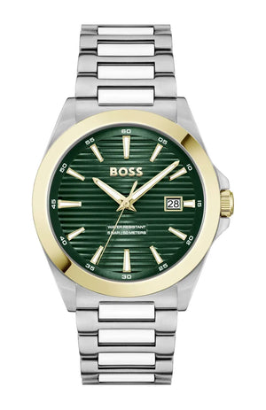 Buy Shop Hugo Boss Strike Green Dial Silver Steel Strap Watch for Men - 1514173 USA Online