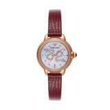 Buy Shop Emporio Armani Mia Mother of Pearl Dial Red Leather Strap Watch for Women - AR11646 USA Online