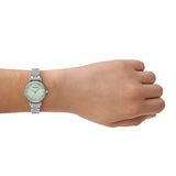 Buy Shop Emporio Armani Gianni T Bar Green Dial Silver Steel Strap Watch for Women - AR11667 USA Online