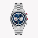 Buy Shop Emporio Armani Racer Chronograph Blue Dial Silver Steel Strap Watch for Men - AR11676 USA Online