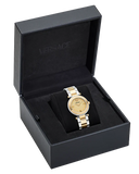 Buy Shop Versace Reve Analog Gold Dial Two Tone Steel Strap Watch for Women - VE8B00324 USA Online