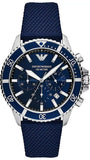 Buy Shop Emporio Armani World Explorer Chronograph Blue Dial Blue Nylon Strap Watch for Men - AR11588 USA Online