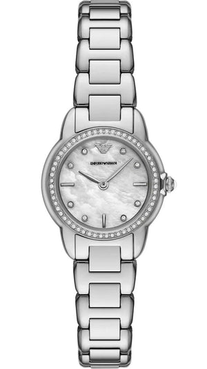 Buy Shop Emporio Armani Mia Mother of Pearl Dial Silver Steel Strap Watch for Women - AR11669 USA Online