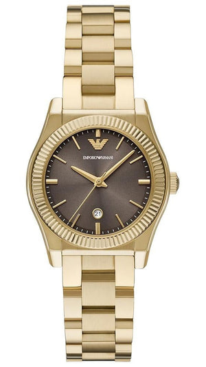 Buy Shop Emporio Armani Federica Brown Dial Gold Steel Strap Watch for Women - AR11700 USA Online