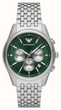 Buy Shop Emporio Armani Antonio Chronograph Green Dial Silver Steel Strap Watch for Men - AR11581 USA Online