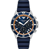 Buy Shop Emporio Armani World Explorer Chronograph Blue Dial Blue Silicone Strap Watch for Men - AR11696 USA Online