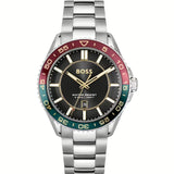 Buy Shop Hugo Boss Runner 3H Black Dial Silver Steel Strap Watch for Men - 1514210 USA Online