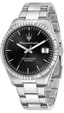 Buy Shop Maserati Competizione Black Dial Silver Steel Strap Watch for Men - R8853100028 USA Online
