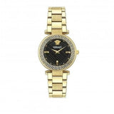 Buy Shop Versace Reve Analog Black Dial Gold Steel Strap Watch for Women - VE8B00624 USA Online