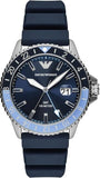 Buy Shop Emporio Armani World Explorer GMT Blue Dial Blue Rubber Strap Watch for Men - AR11592 USA Online