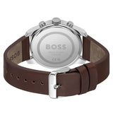 Buy Shop Hugo Boss Trace Chronograph Blue Dial Brown Leather Strap Watch for Men - 1514002 USA Online