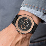 Buy Shop Hugo Boss Taper Chronograph Black Dial Black Leather Strap Watch for Men - 1514089 USA Online
