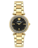 Buy Shop Versace Reve Analog Black Dial Gold Steel Strap Watch for Women - VE8B00624 USA Online