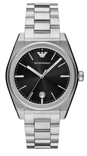 Buy Shop Emporio Armani Frederico Analog Black Dial Silver Steel Strap Watch for Men - AR11622 USA Online