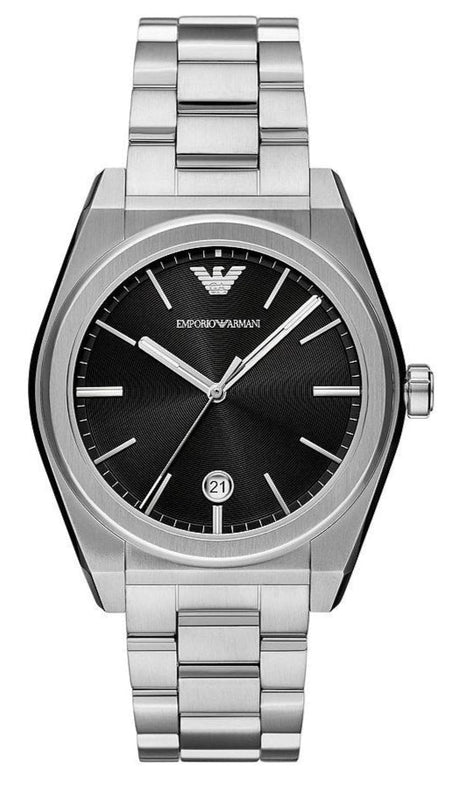 Buy Shop Emporio Armani Frederico Analog Black Dial Silver Steel Strap Watch for Men - AR11622 USA Online