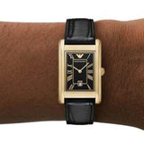 Buy Shop Emporio Armani Gino Black Dial Black Leather Strap Watch for Men - AR11666 USA Online