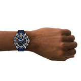 Buy Shop Emporio Armani World Explorer Chronograph Blue Dial Blue Silicone Strap Watch for Men - AR11696 USA Online