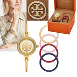 Buy Shop Tory Burch Riva Gold Dial Gold Steel Strap Watch for Women - TBW4029 USA Online