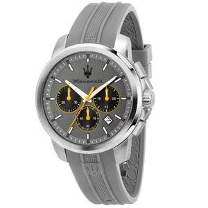 Buy Shop Maserati Successo Chronograph Grey Dial Grey Rubber Strap Watch for Men - R8871621043 USA Online