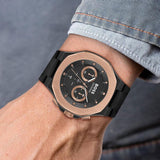 Buy Shop Hugo Boss Taper Chronograph Black Dial Black Leather Strap Watch for Men - 1514089 USA Online