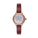 Buy Shop Emporio Armani Mia Mother of Pearl Dial Red Leather Strap Watch for Women - AR11646 USA Online