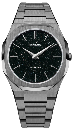 Buy Shop D1 Milano Ultra Thin Aventurine Black Dial Silver Steel Strap Watch for Men - D1-UTBJ29 USA Online