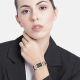 Buy Shop Emporio Armani Genni Green Dial Rose Gold Steel Strap Watch for Women - AR11641 USA Online