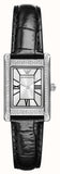 Buy Shop Emporio Armani Two Hand Crystals Silver Dial Black Leather Strap Watch for Women - AR11623 USA Online